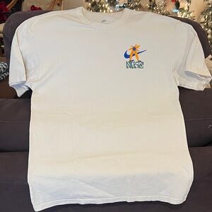 Nike White Tee with Blue and Orange Logo